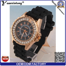 Yxl-164 Mode Diamant Dames Montre Quartz Silicone Sport Lady Montres Cadeau Genève Montre-Bracelet en Stock En Gros Usine